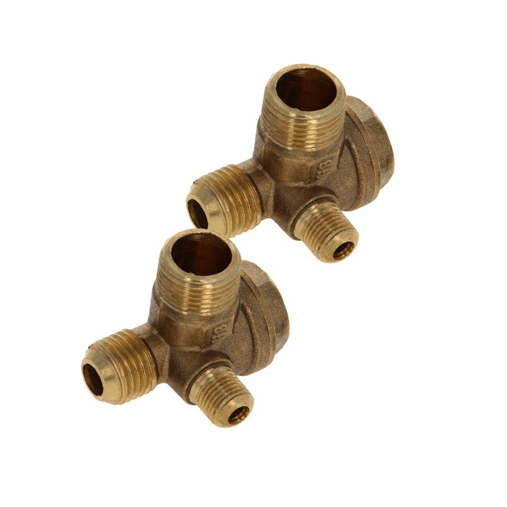 Buy Othmro 2Pcs 3 Way Brass Air Compressor Check Valve 0.63x0.55x0