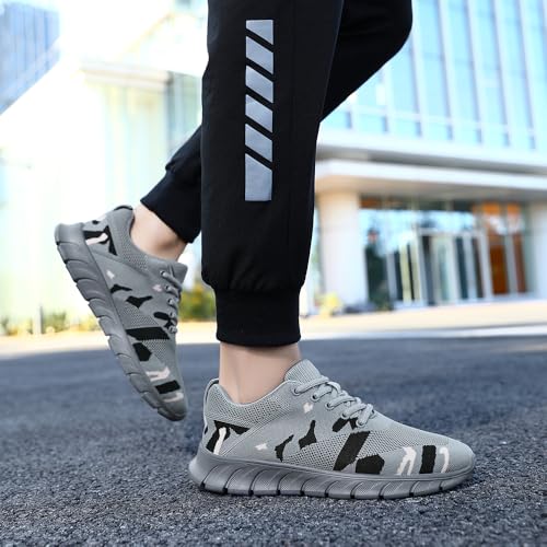 Image of Men Non-Slip Work Shoes Tennis Gym Sneakers Breathable Slip Resistant Lightweight and Comfortable for All-Day Wear Sports and Walking