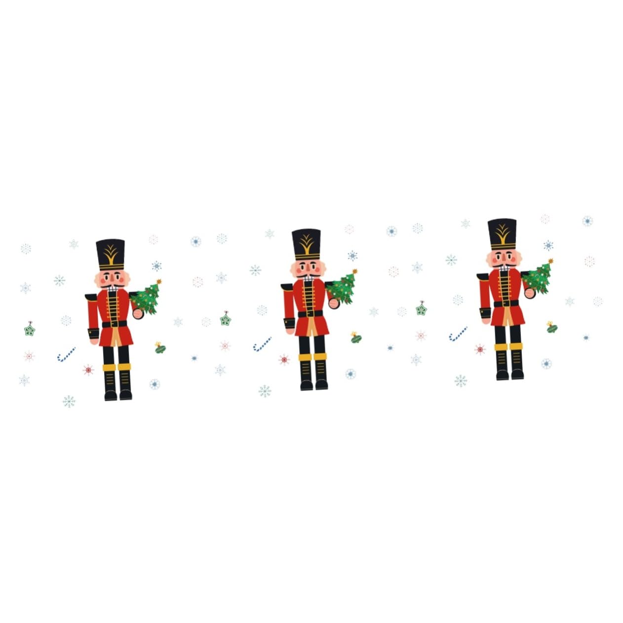 Hemobllo 3pezzi Adesivo Natalizio Per Finestre Nutcracker e Fiocchi Decorazione Murale Festiva Per Natale Facile Da Applicare e Rimovibile Per e Vetrine