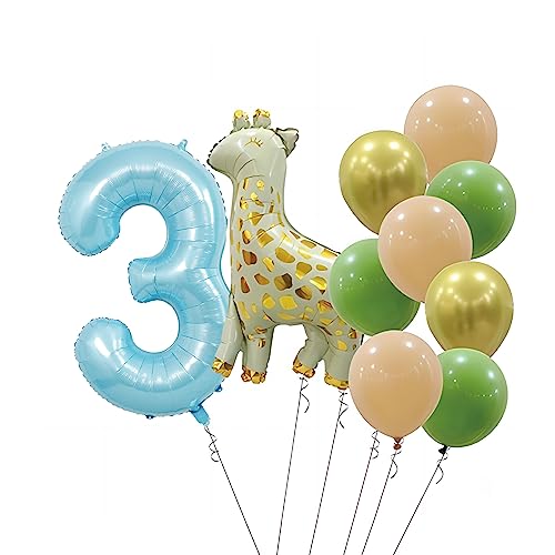 Image of 40 Inch Light Blue Number 3 Balloons - Helium Mylar Foil Number Balloons for Birthdays, Boy Baby Shower & Wedding Decorations
