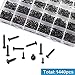 Zmbroll 1440Pcs Black Small Self Tapping Screws,Mini Screws,Phillip Pan Head Micro Screws, Tiny Electronic Screws,M1.2 M1.4 M1.7 M2 M2.3 Screws 24 Size Assortment Screw kit