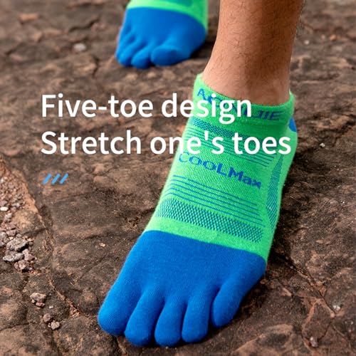 Image of AONIJIE Toe Socks for Men and Women High Performance Athletic Running Five Finger Ankle Socks