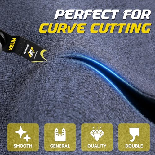 Image of KELIN 6PCS Oscillating Multi Tool Hook Knife Blades, Multitool Saw Blades for Soft Materials Like Roofing Shingles, Carpet, Cardboard & PVC Flooring, Universal Interface