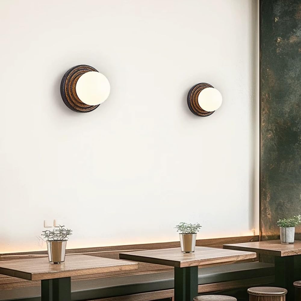 Apliques de Pared Modernos Interior Redondos con Orificios de Mármol Negros con Pantalla de Cristal Blanco Ideales para Dormitorio Sala de Estar Pasillo Cafetería U Hotel Casquillo G9