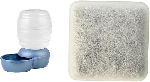 Petmate Replendish - Bebedero automático por gravedad para gatos y perros (4 galones) + filtros de repuesto de carbón (6 unidades)