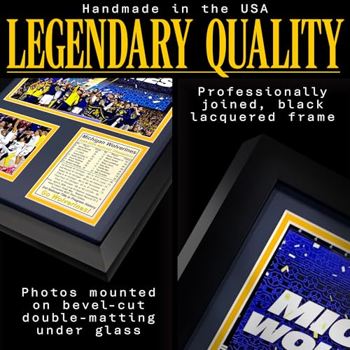 Michigan Basketball | 2025-2026 Men's College Basketball Champions | Collectible Wolverines Memorabilia | Framed Sports Photo Gift, Man Cave Wall Art, Home Decor | 2 Sizes & 2 Styles (Podium, 12