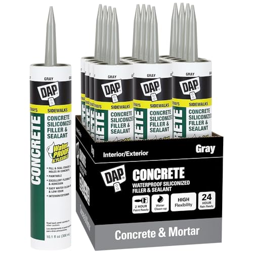 Dap 18096 10.1 oz. Concrete Waterproof Filler and Sealant, Gray (12 Pack)