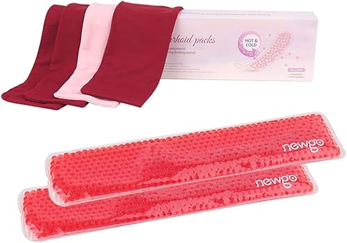 NEWGO Paquetes fríos perineales reutilizables para posparto, paquete de 2 paquetes de hielo perineal, paquetes fríos de gel con 4 fundas lavables