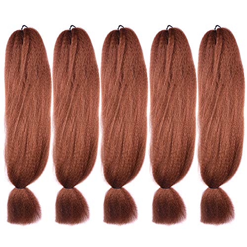 5 Pack 30# Jumbo Braids Hair Crochet Braiding Hair 48inch African Collection Xpressions Synthetic Fiber Braiding Hair Extensions 57g/pack color Brown