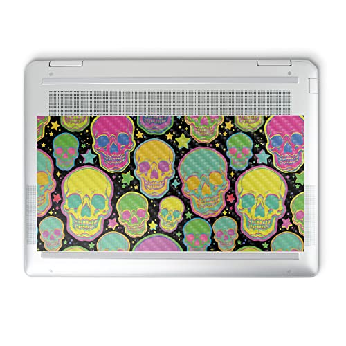 Image of MightySkins Carbon Fiber Skin Compatible with HP Spectre x360 14 inch (2022) Full Wrap Kit - Candy Skulls | Protective, Durable Textured Carbon Fiber Finish | Easy to Apply | Made in The USA