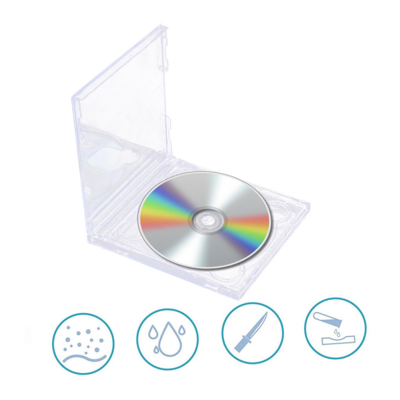 5 pièces Lot de Boîtiers CD Doubles Transparents avec Plateau Clair Assemblé Étui Standard Résistant pour Rangement Sécurisé de Disques CD et Dvd