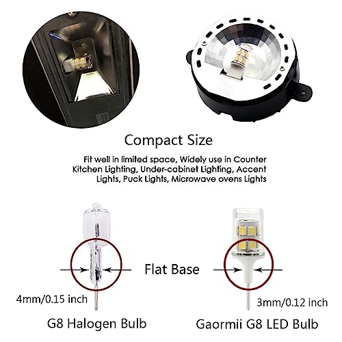 Image of G8 LED Bulb 3W, WB25X10019 Halogen Bulb 20W Replacement for GE Microwave Oven Light, T4 JCD Type G8 Bi-Pin Base, 120 Volt, Daylight White 6000K, 2-Pack