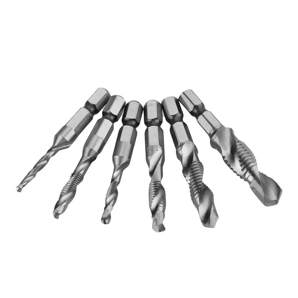 Set di punte da trapano for maschi HSS da 12 pezzi - M3 M4 M5 M6 M8 M10 Utensili di maschiatura metrici con codolo esagonale for filettatura interna