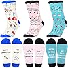 Jeasona 3 Paare Socken Damen 39-42 mit Spruch Lustig Bunte Socken Damen Baumwolle