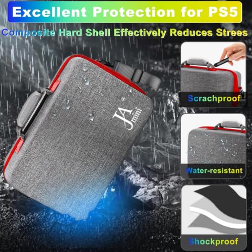 Image of jamini Hard Shell Travel Carrying Case Compatible with PS5, PS5 Pro
