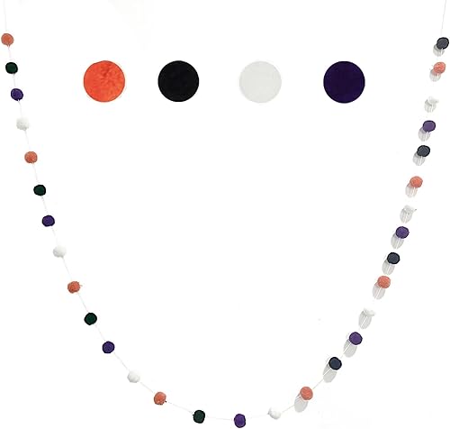 Guirnalda de pompones de 30 bolas, guirnalda colorida de pompones de Halloween, decoración de calabaza, guirnalda decorativa para el hogar, pared,