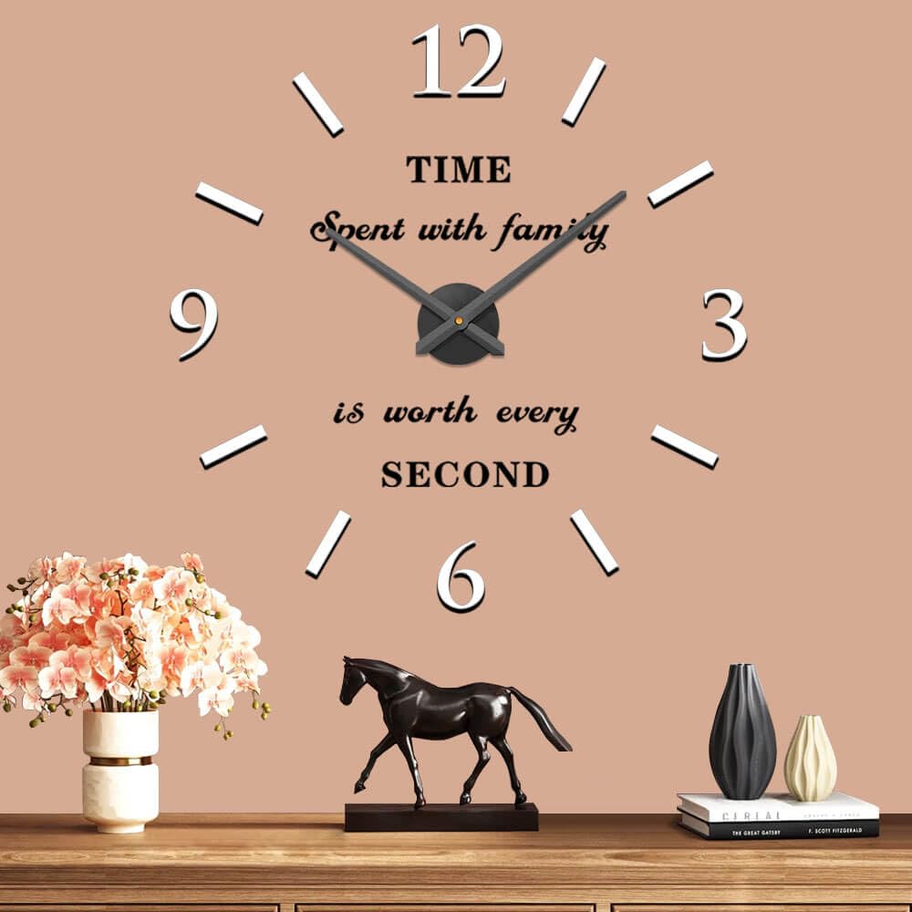 VANGOLD Wall Clock for Living Room Decor (White Black)