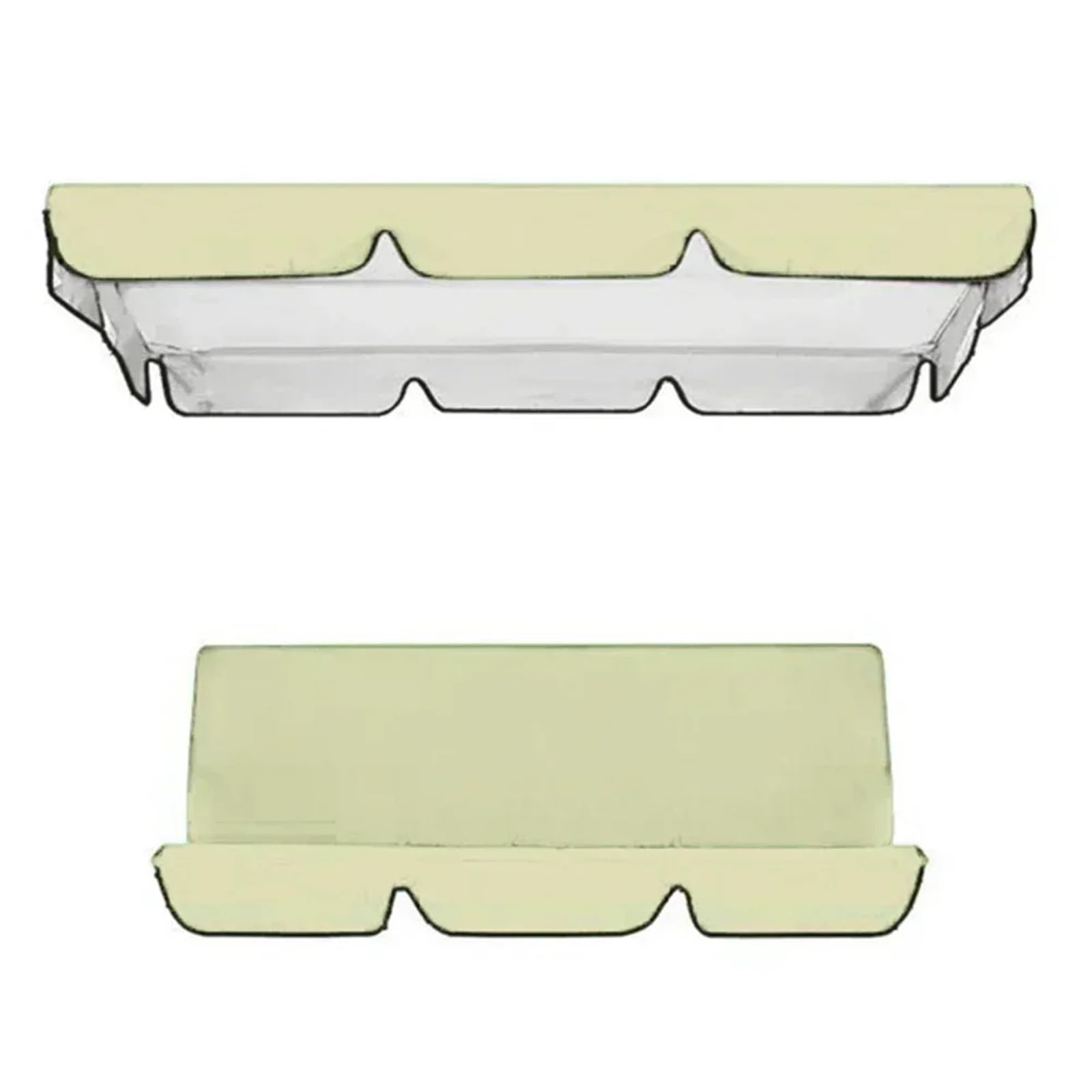 Swing Chair Canopy Replacement Garden Swing Canopy Seats Replacement Set Covers + Cover Waterproof Roof Chair Awn(Beige 195x125x15cm)
