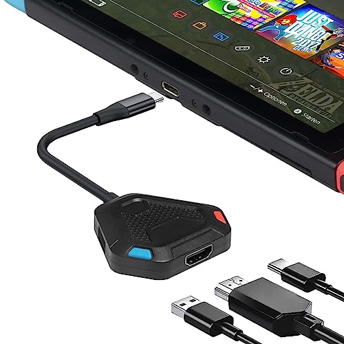 Switch TV Dock pour Switch/Switch OLED,Adaptateur TV 3 en 1 avec HDMI 4K,Port USB 3.0,Charge de Type C 100W PD,Station d'accueil Portable de Voyage pour Switch/Steam Deck/MacBook Pro/Handy (Noir)