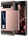 Vofolen Case for Galaxy Note 8 Case Wallet Card Holder ID Slot Sliding Cover Hidden Pocket Dual Layer Bumper Protective Hard Shell Tough Hybrid PC Rubber Armor Case for Samsung Galaxy Note 8 Rose Gold