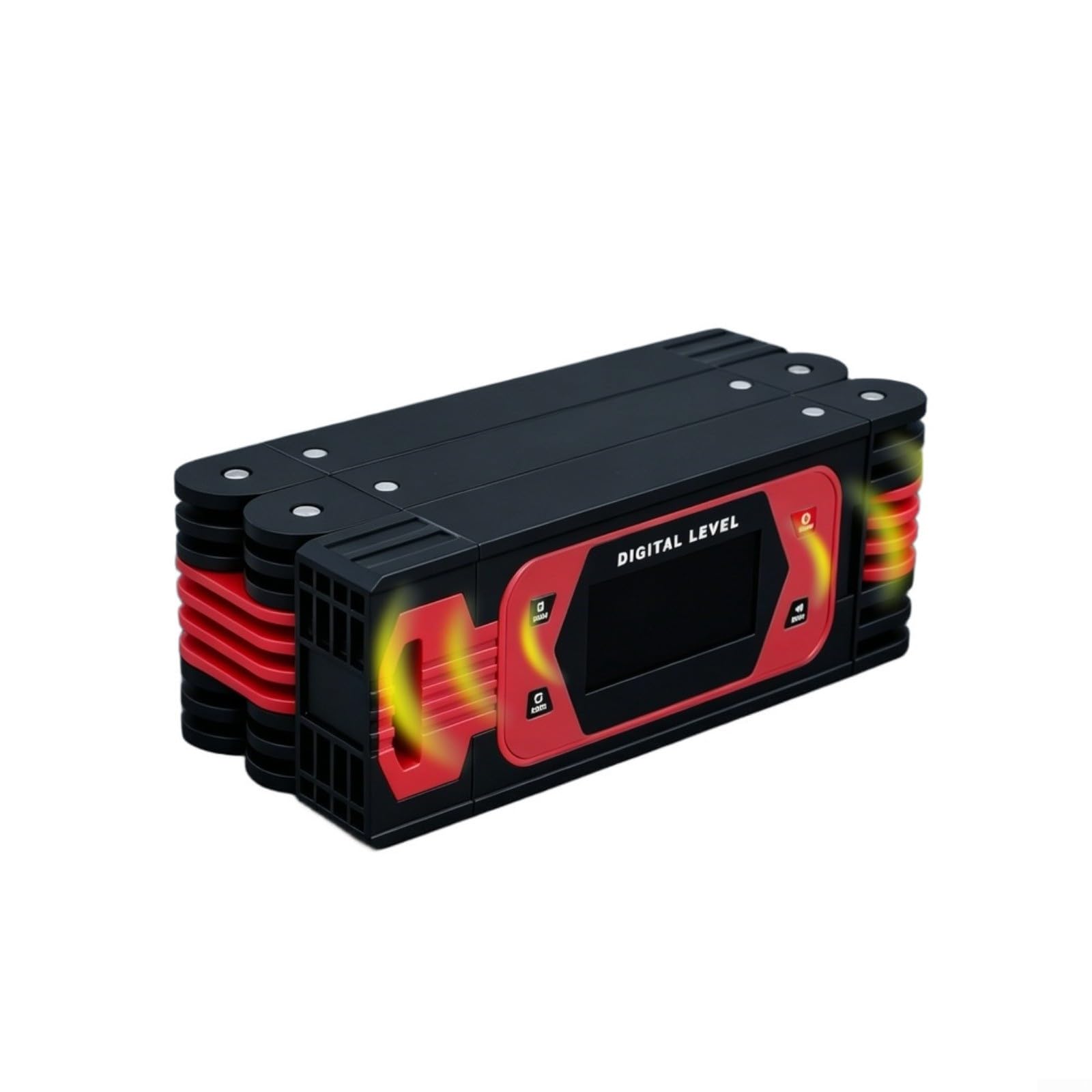KiraKira Trójskładany cyfrowy inklinometr z silnym magnesem, czujnik kąta X/Y ° 60° i ekran LED do obróbki drewna, czerwony
