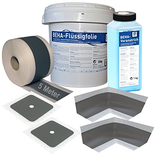 Preisvergleich Produktbild BEHA Dichtset 5: Dichtband, Flüssigfolie, Dichtecken, Wandmanschetten, Voranstrich / Tiefengrund