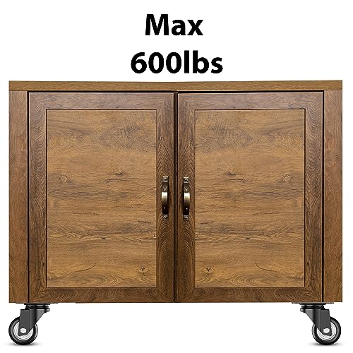 Image of 1.5 Inch Heavy-Duty PU Rubber Furniture Castor Wheels, 360 Swivel Caster Wheels with 2 Brakes & 2 Without Brakes for Furniture, Trolleys & Beds 400 kg Load Capacity (Black, Pack of 4)