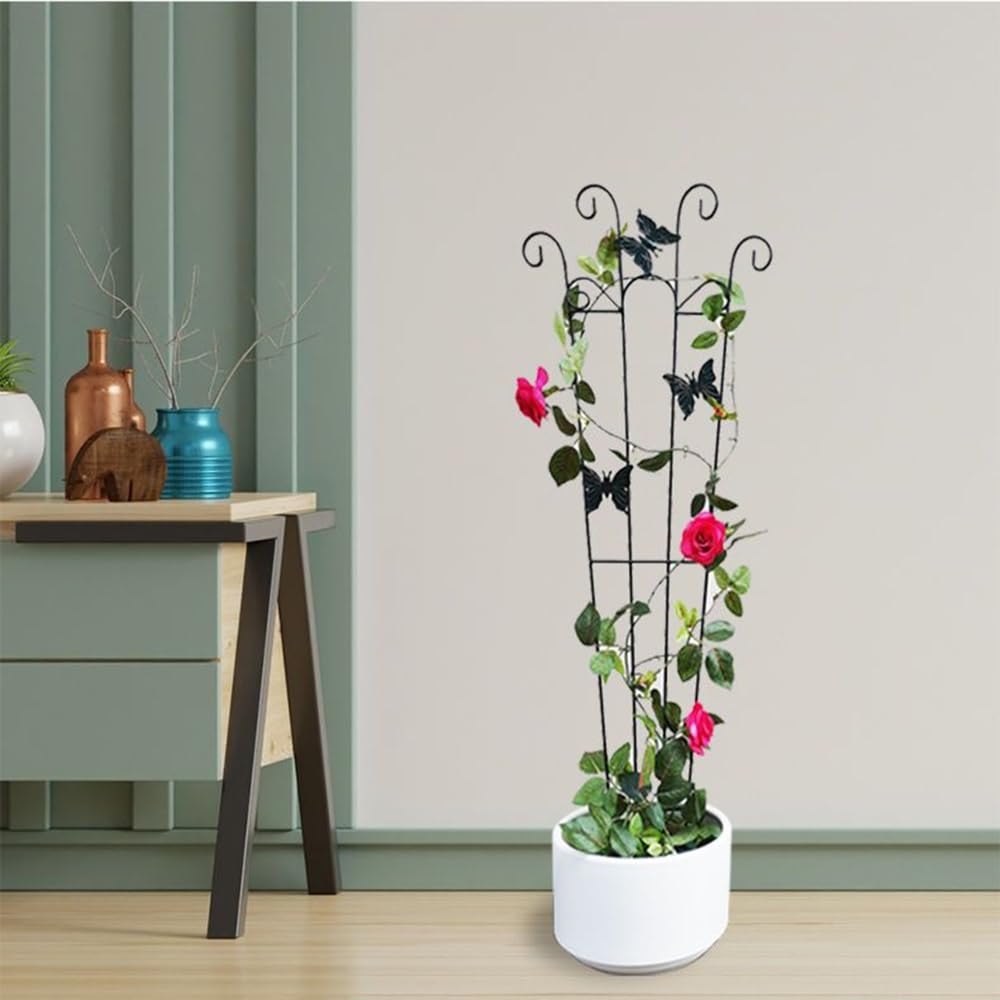 Enrejado De Jardín De 90 CM De Altura para Plantas En Maceta, Enrejado De Metal para Plantas Trepadoras Al Aire Libre E Interior para Plantas De Interior Flor Vides Hiedra(Size:1pcs-90cm/35.4in)