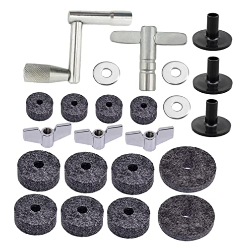 Levemolo High-durability Drum Cymbal Felt Pads 23pc Set Nonslip Drum Dampeners Clutch Pads