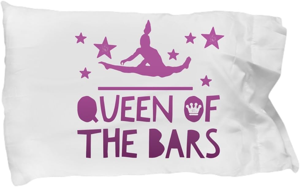 SmallWonderGifts Gymnast Pillow Case Cover I Love Gymnastics Stuff Sleeping Pillowcase Gift Throw Queen of The Uneven Bars for Girls and Women