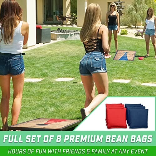 Image of GoSports Classic Cornhole Set - Includes 8 Bean Bags, Travel Case and Game Rules (Choose Between Classic, American Flag, and Football Designs)