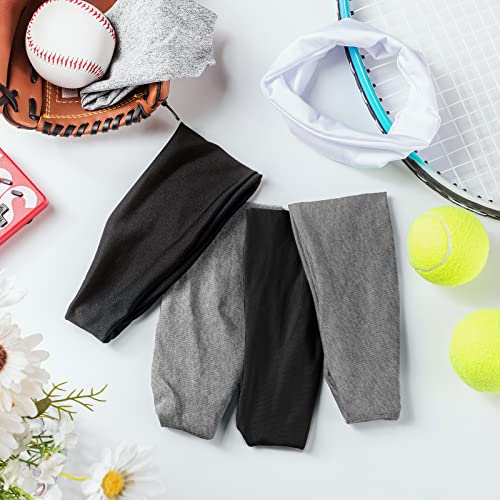 Image of Zhanmai 12 Pieces Boys Headbands 16 Inch Kids Sweatbands, Soft Athletic Sports Head Sweatband Headbands Wicking Elastic Hairband for Girls and Boys