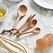 Pack of 4 Measuring Spoons Wood Beech Measuring Spoons Cups Baking Utensil Set Kitchen Tools (Beech)