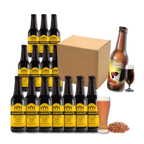 Pack de Cerveza Artesana Sacromonte Pale Ale | La cerveza de Granada | 3 maltas, doble fermentación | Incluye Cerveza Torito Guapo Maibock