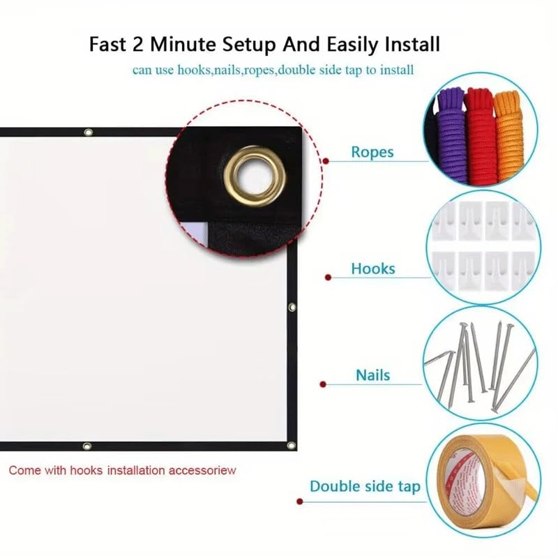 Pantalla portátil para proyector de 84 pulgadas polyester miniatura 5