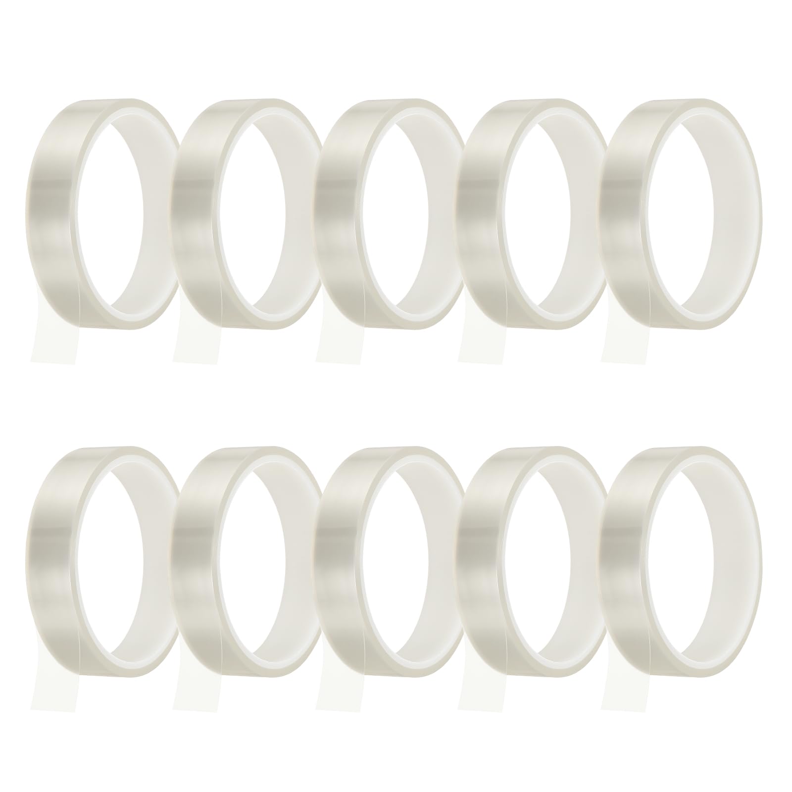 sourcing map 10 Rolls Heat Tape, 20mm x 16m(52FT) No Residue High-Temperature Resistant Tape Heat Transfer Tape for Sublimation Electronics 3D Printing Soldering, Transparent