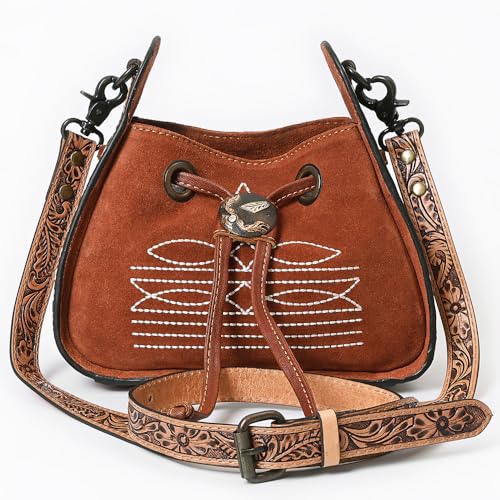 American Darling Hobo Hand Tooled Suede Genuine Leather Women Bag Western Handbag2