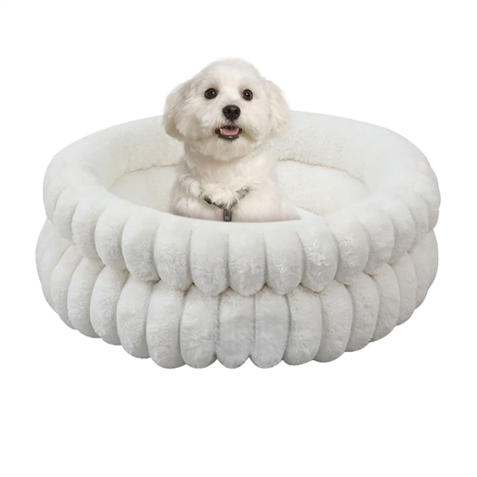 calmante per cani Lavabile Calmante Rimovibile per Cuccioli e e Animali | Cuscino a forma di ciambella antiscivolo per animali domestici animali domestici rotondo morbido