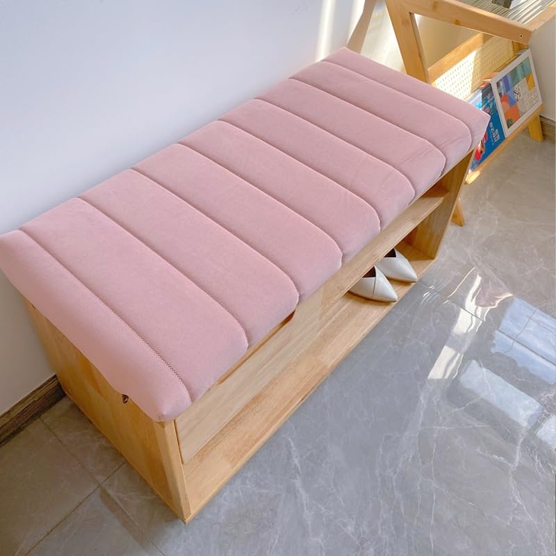 Coussin de banc rose 80x30 cm imperméable et capitonné pour intérieur et extérieur