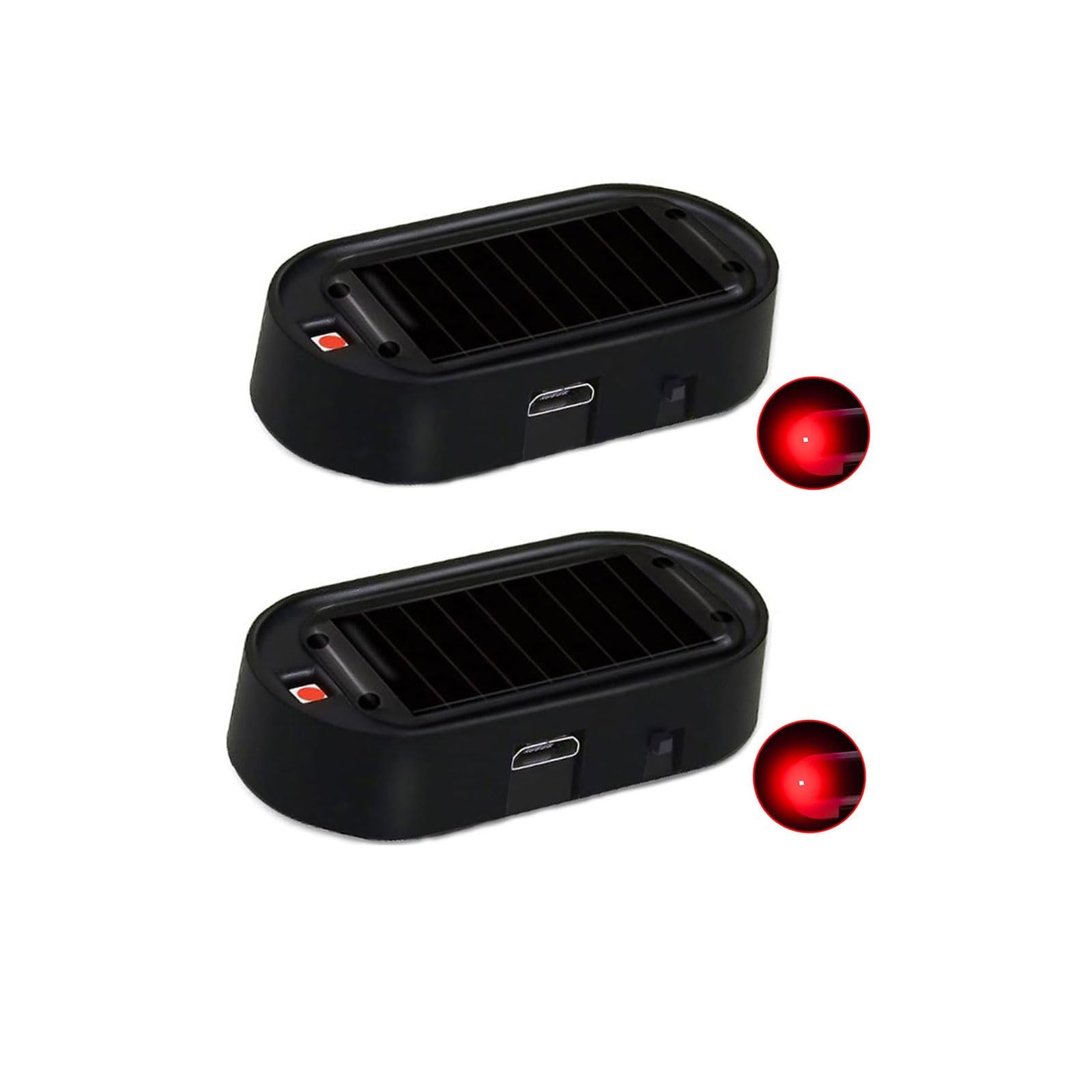 ANKIA 2PCS Red Light Solar Power Fake Car Alarm LED Light,