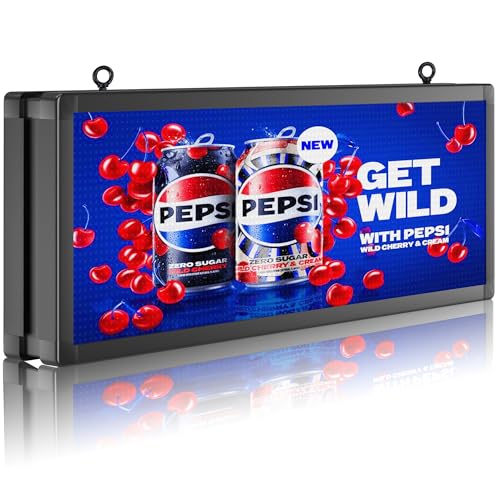 Image of P10 39 inchx14 inch Double-Sides LED Advertising Sign Outdoor Digital Billboard with High Brightness, WiFi Programmable for Stores, HD Image /Text Display, Weatherproof & Energy Efficient