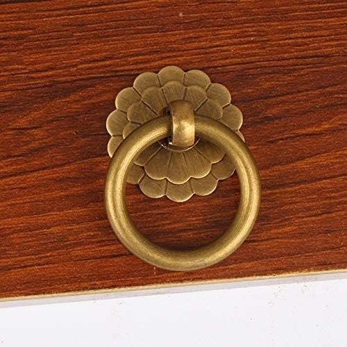 Ring Pull，Door Handles, 1PCS Antique Brass Kitchen Cabinet Drawer Knobs Vintage Copper Cipboard Wardrobe Door Ring Pull Handles (4,60mm) (Size : 50mm) (Size : 50mm)