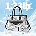 Purses and Handbags for Women, 3Pcs Women's Handbags Fashion PU Leather, Tote Shoulder Top Handle Satchel Purse Bags Adjustable Strap Work Satchel with Wallet (white+black)