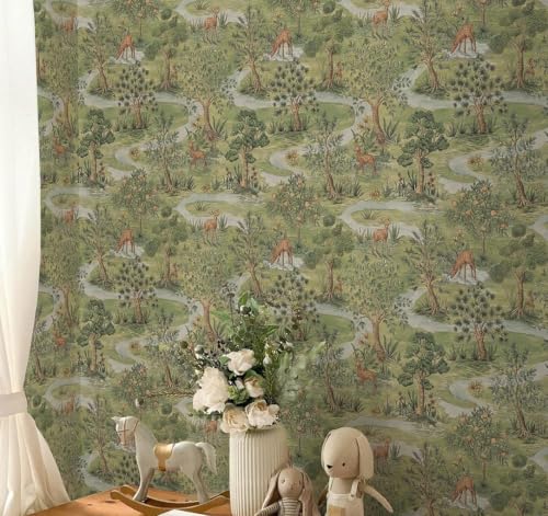 Image of Wallpaper Peel and Stick Vintage Flowers Leaves Birds Pattern Design Botanical Tropical Floral Textured Animals Forest Wall Decor Removable Waterproof Adeshive Wallpaper 16.5X87Inch
