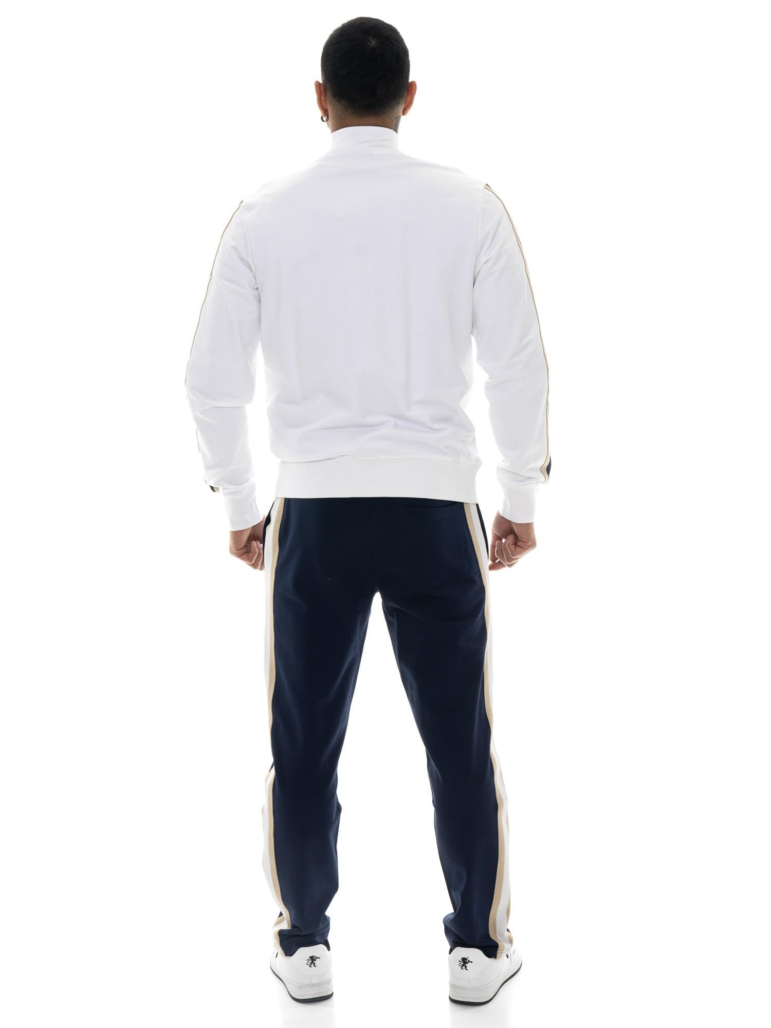 Tuta da uomo con colletto e zip in cotone non garzato Leone Easy
