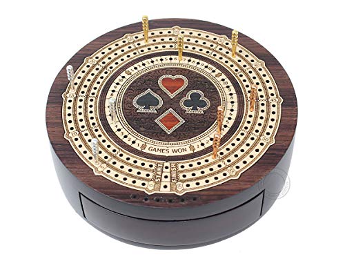 House of Cribbage tablero redondo 3 pistas 60 puntos miniatura 2
