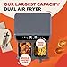 Instant Pot - Vortex Dual Air Fryer - Large 8L, Twin, Double 4L Basket, 8 in 1 - Food Dehydrate, Grill, Bake, Roast, Reheat, Non-Stick, Easy Clean, Dishwasher Safe, Electric - Truffle Grey