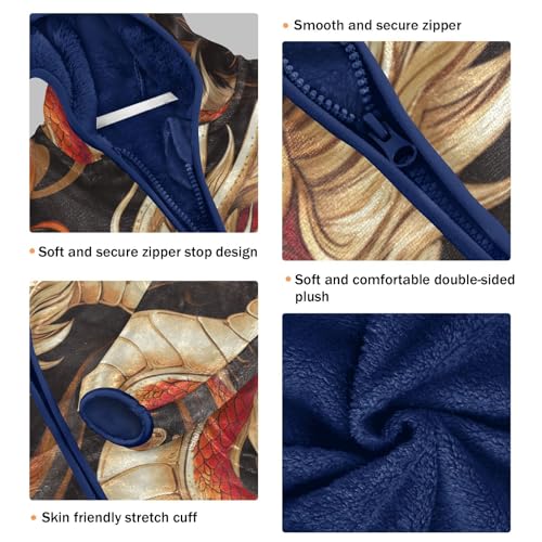 Dragon Girls Fleece Jacket Girls Fall Jacket Girls Zip Up Hoodie Girls Sherpa Jacket 2-10T3