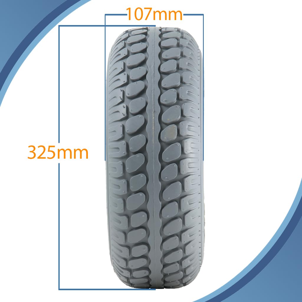 330x100 Grau Mobilitätshilfe Reifen und Schlauch, Pneumatische Reifen, 400-5 - Set von 4