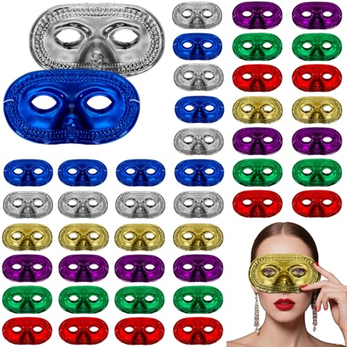 Covzoe 60 Pack Mardi Gras Masks Masquerade Eye Mask in 6 Vibrant Colors Vintage Half Party Masks with Elastic Band Perfect for Halloween Masquerade Balls Carnival Prom Costume Parties Women Men